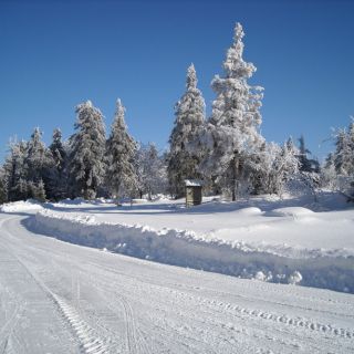 Zufahrtstraße Winter - Schneeberg in der ErlebnisRegion Fichtelgebirge